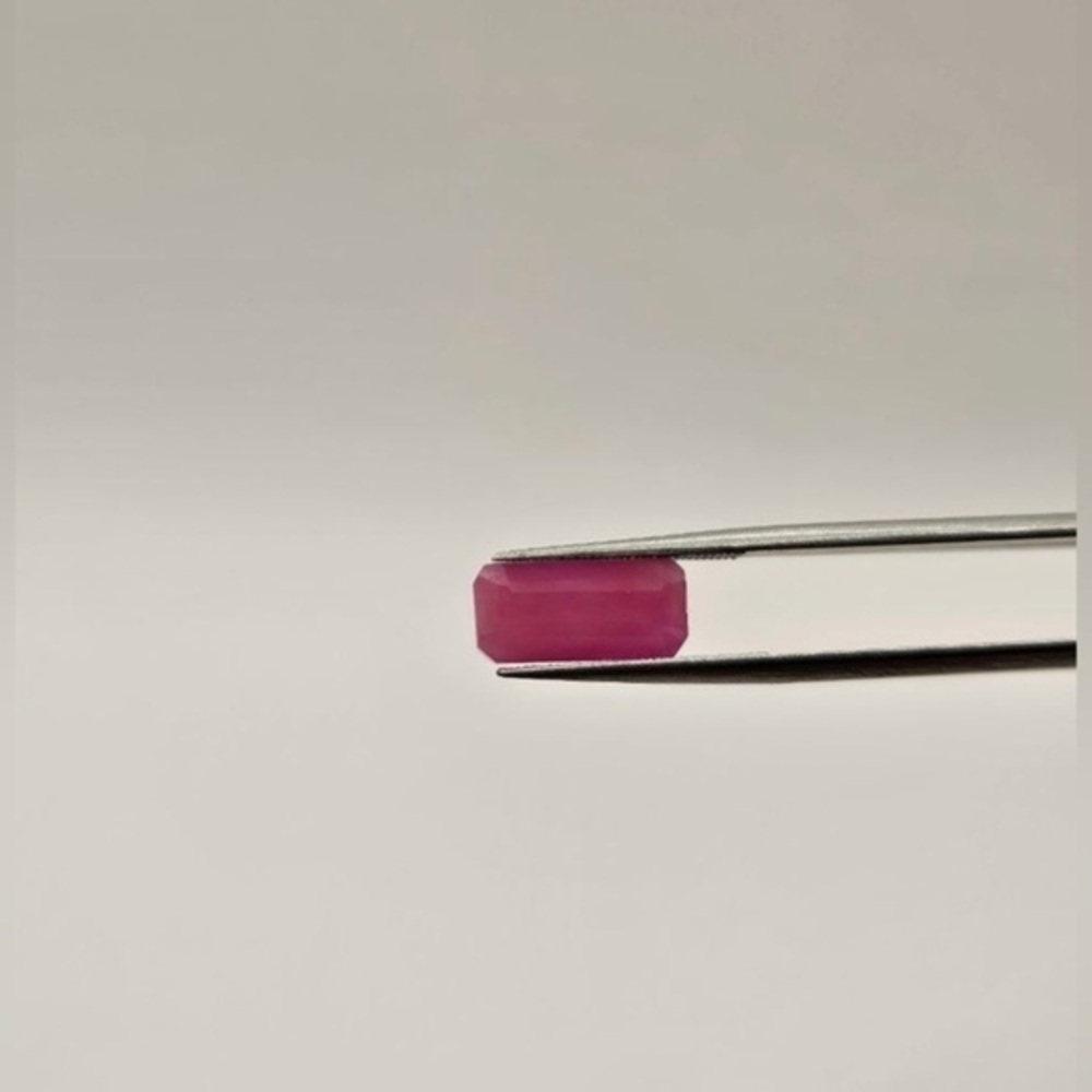 3.46 CT Natural Ruby Fuchsia Emerald Cut Loose Stone